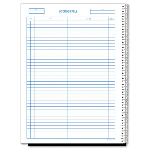 Wirebound Call Register, 8.5 x 11, 1/Page, 3.700 Forms
