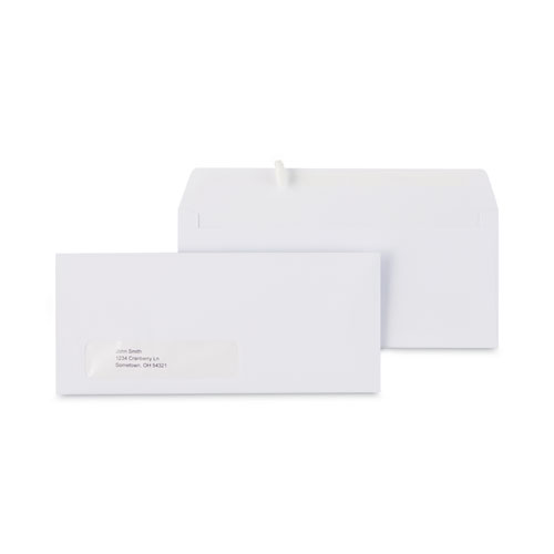 Image of Open-Side Business Envelope, 1 Window, #10, Commercial Flap, Gummed Closure, 4.13 x 9.5, White, 250/Box