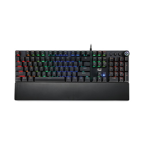 Adesso Rgb Programmable Mechanical Gaming Keyboard With Detachable Magnetic Palmrest, 108 Keys, Black