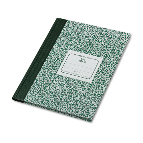 Lab Notebook, Wide/Legal Rule, Green Marble Cover, 10.13 x 7.88, 96 Sheets