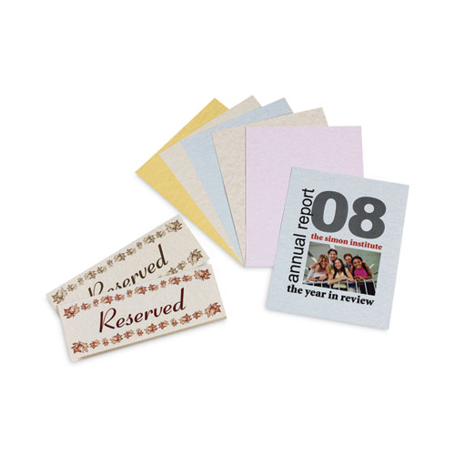 Array Card Stock, 65 lb Cover Weight, 8.5 x 11, Assorted Parchment Colors, 100/Pack