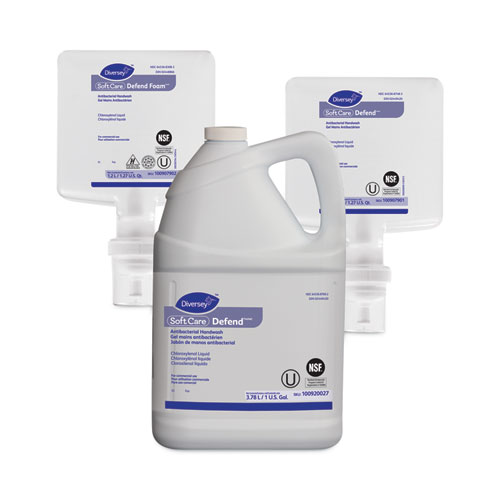 Image of Diversey™ Soft Care Defend Handwash For Intellicare Dispensers, Fragrance-Free, 1.2 L Refill, 6/Carton