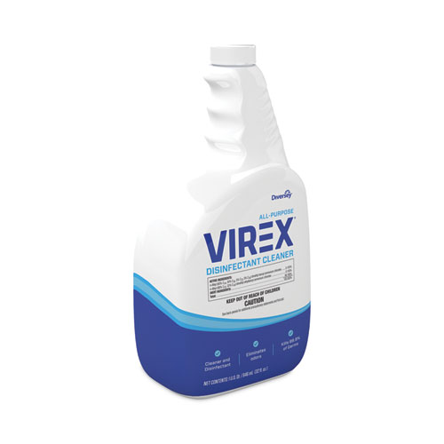 Image of Diversey™ Virex All-Purpose Disinfectant Cleaner, Lemon Scent, 32 Oz Spray Bottle, 4/Carton