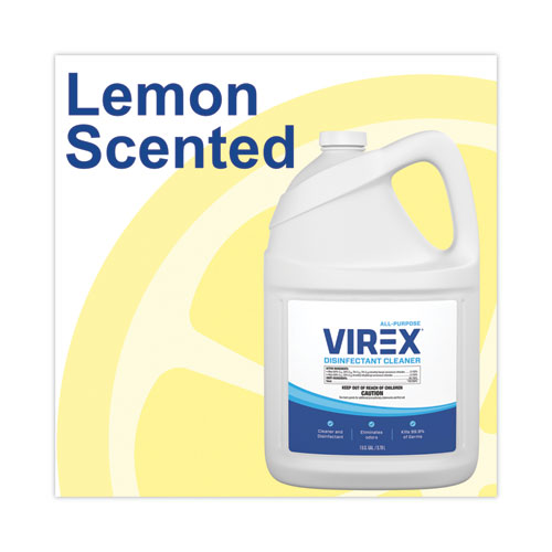 Image of Diversey™ Virex All-Purpose Disinfectant Cleaner, Lemon Scent, 1 Gal Container, 2/Carton