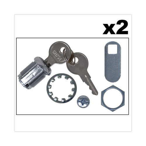 Replacement Lock and Keys for Cleaning Carts, Silver