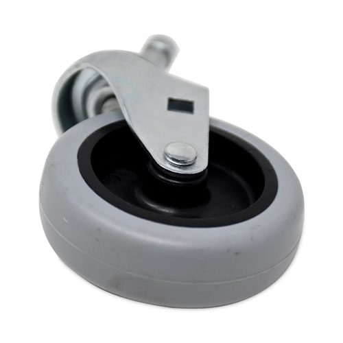 Mop Bucket/Wringer Replacement Caster, Grip Ring Type C Stem, 3" Wheel, Black/Gray/Silver