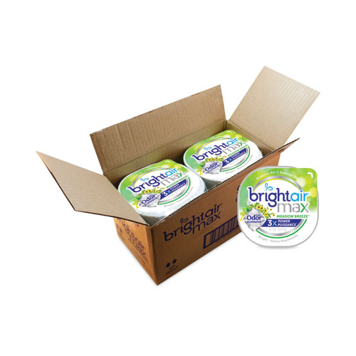 Image of Bright Air® Max Odor Eliminator Air Freshener, Meadow Breeze, 8 Oz Jar, 6/Carton