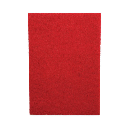 Buffing Floor Pads, 20 x 14, Red, 10/Carton