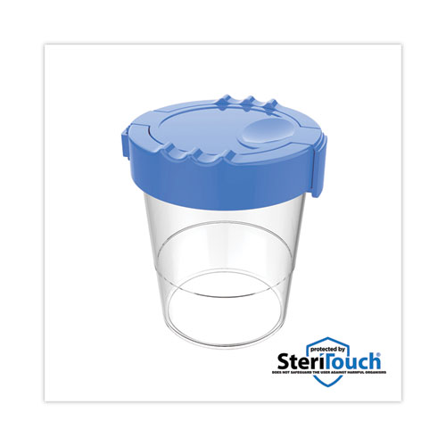 Image of Deflecto® Antimicrobial No Spill Paint Cup, 3.46 W X 3.93 H, Blue