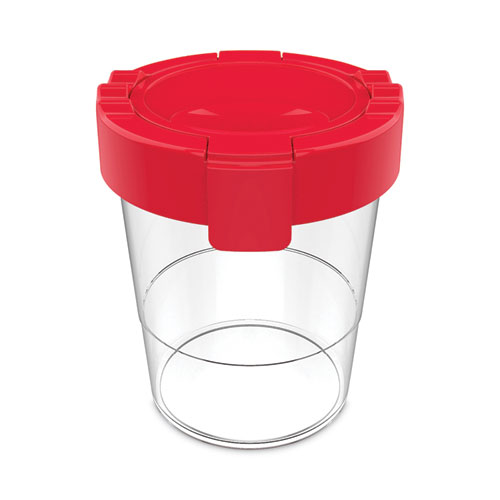 Image of Deflecto® Antimicrobial No Spill Paint Cup, 3.46 W X 3.93 H, Red