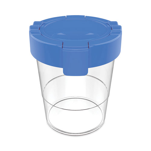 Image of Deflecto® Antimicrobial No Spill Paint Cup, 3.46 W X 3.93 H, Blue