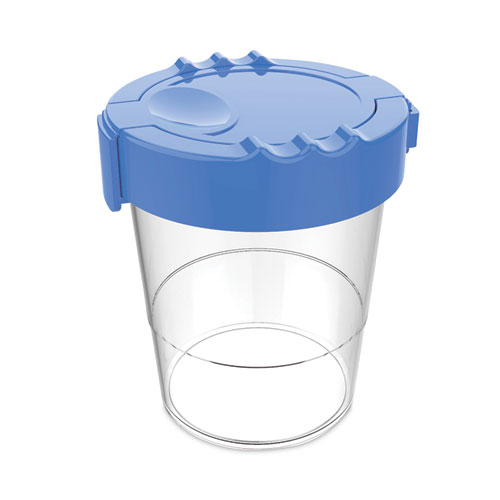 Deflecto® Antimicrobial No Spill Paint Cup, 3.46 W X 3.93 H, Blue