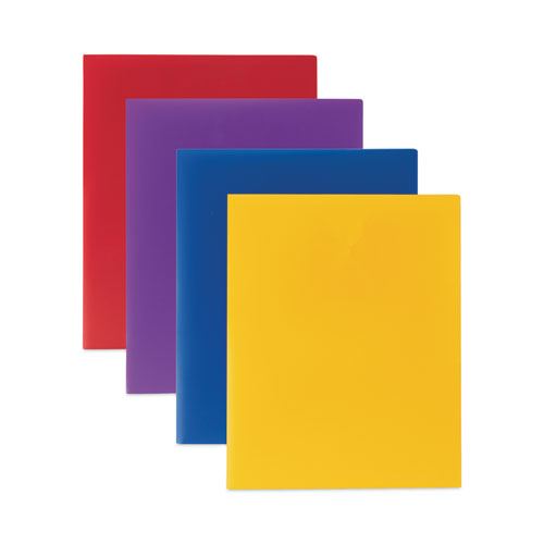 Two-Pocket Heavyweight Poly Portfolio Folder, 11 x 8.5, Yellow, 25/Box