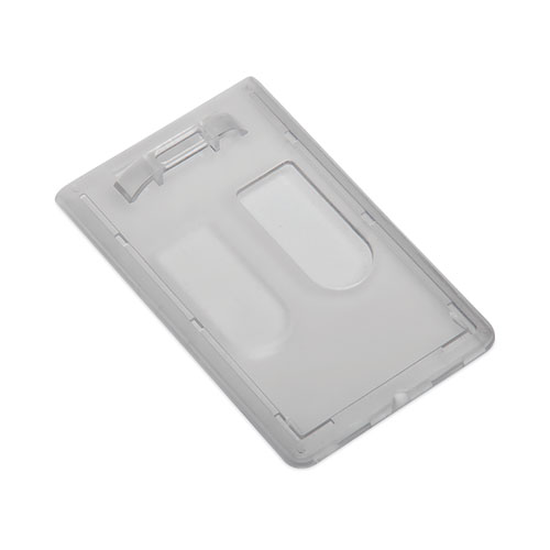 8455016988430 SKILCRAFT Dual Card ID Holder, Horizontal/Vertical, 2.13" x 3.38, Frosted, Dozen
