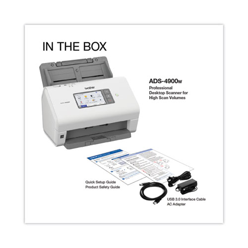 ADS-4900W Professional Desktop Scanner, 600 dpi Optical Resolution, 100-Sheet Auto Document Feeder