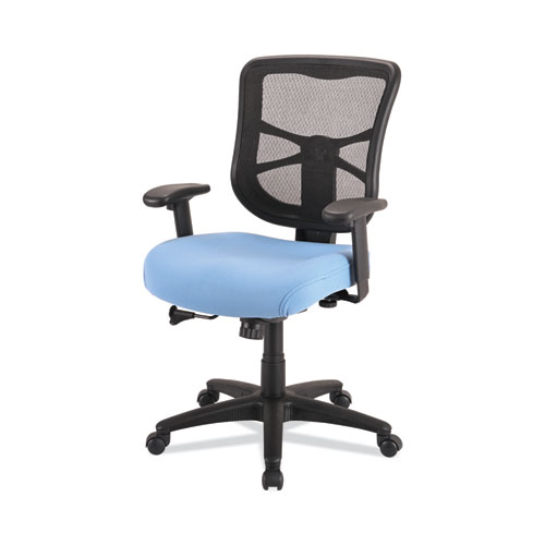 Image of Alera® Elusion Series Mesh Mid-Back Swivel/Tilt Chair, Supports Up To 275 Lb, 17.9" To 21.8" Seat Height, Light Blue Seat