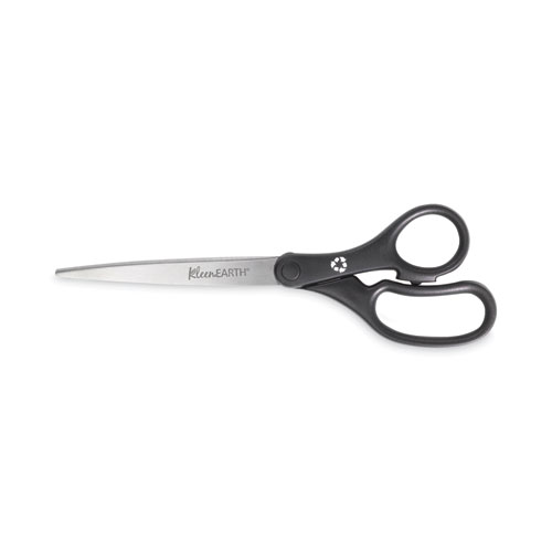 Westcott® Kleenearth Basic Plastic Handle Scissors, 9" Long, 4.25" Cut Length, Black Straight Handle