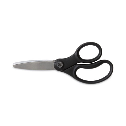 Ambidextrous Stainless Steel Scissors, 5" Long, 2.64" Cut Length, Black Straight Ergonomic Handle