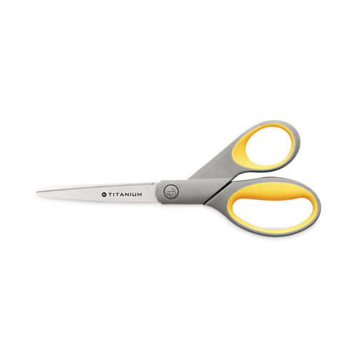 Gray/Yellow Straight Westcott Titanium Bonded Scissors Soft Grip 4-Pack 8 