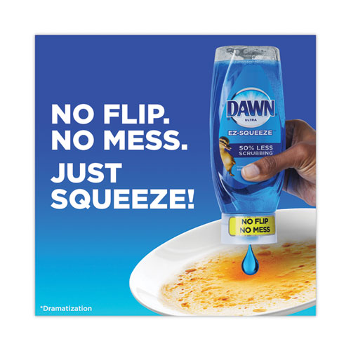 Image of Dawn® Ultra Liquid Dish Detergent, Dawn Original, Three 22 Oz E-Z Squeeze Bottles, 2 Sponges