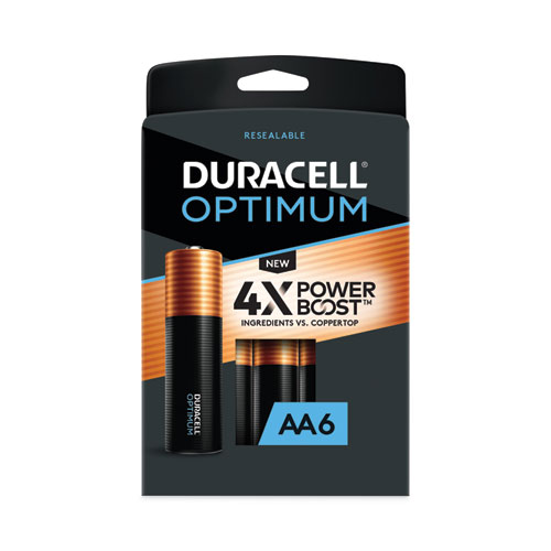 Duracell® Optimum Alkaline AA Batteries, 6/Pack
