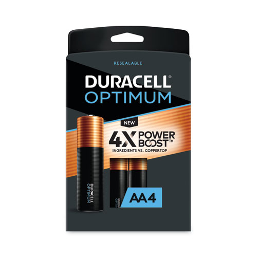 Optimum Alkaline AA Batteries, 4/Pack