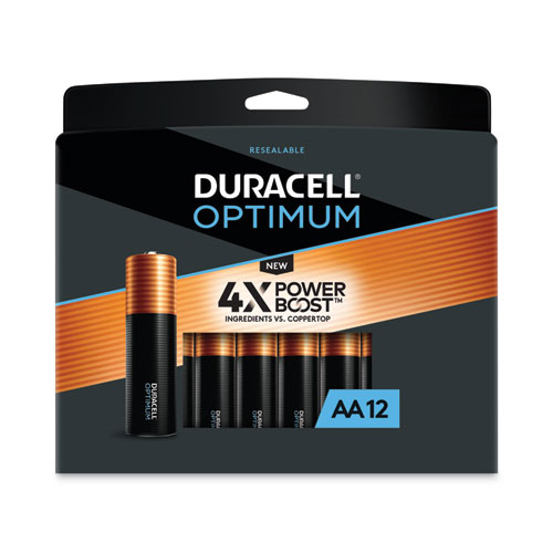 Duracell® Optimum Alkaline AA Batteries, 12/Pack