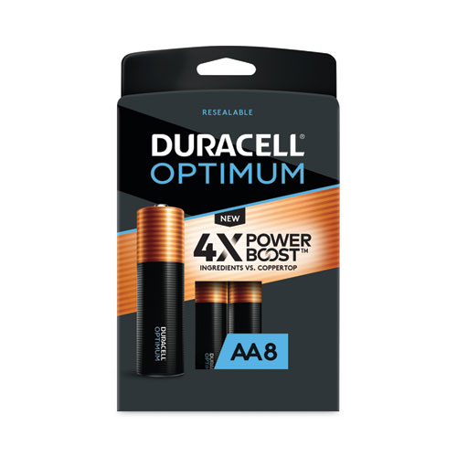 Duracell® Optimum Alkaline AA Batteries, 8/Pack