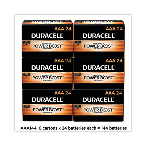 Power Boost CopperTop Alkaline AAA Batteries, 144/Carton