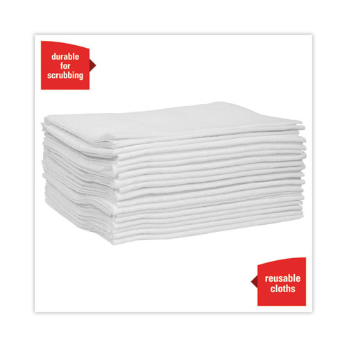 Image of Wypall® Power Clean X80 Heavy Duty Cloths, 1/4 Fold, 12.5 X 12, White, 50/Box, 4 Boxes/Carton