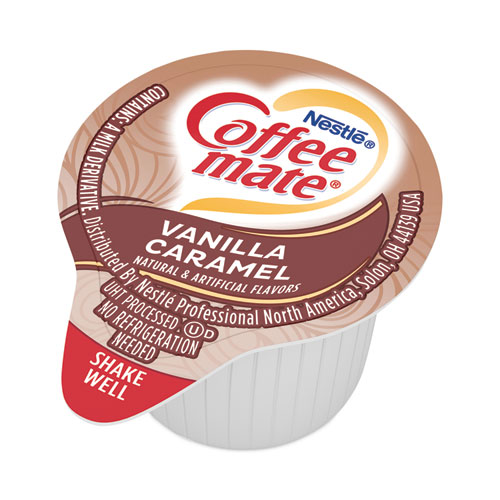 Image of Coffee Mate® Liquid Coffee Creamer, Vanilla Caramel, 0.38 Oz Mini Cups, 50/Box, 4 Boxes/Carton, 200 Total/Carton
