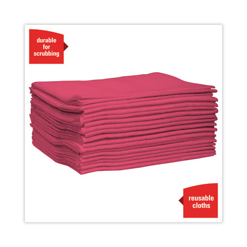 Image of Wypall® Power Clean X80 Heavy Duty Cloths,, 12.5 X 12, Red, 50/Box, 4 Boxes/Carton