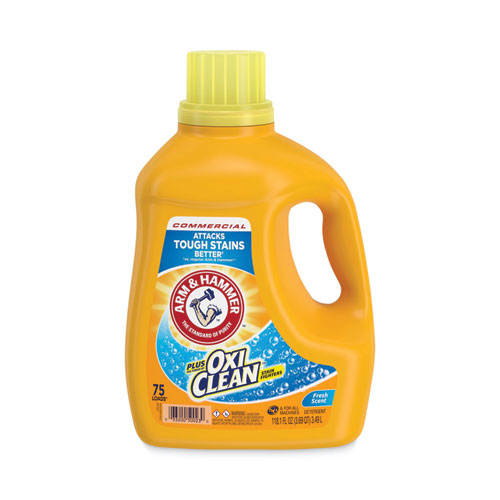 Arm & Hammer™ OxiClean Concentrated Liquid Laundry Detergent, Fresh, 118.1 oz Bottle, 4/Carton