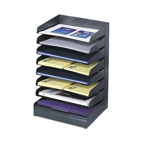 Steel Horizontal-Tray Desktop Sorter, 8 Sections, Letter Size Files, 12" x 9.5" x 17.75", Black, Ships in 1-3 Business Days