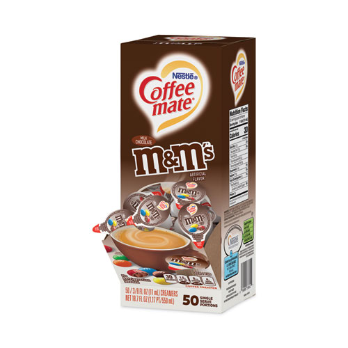Coffee mate® Liquid Coffee Creamer, M and M Chocolate, 0.38 oz Mini Cups, 50/Box