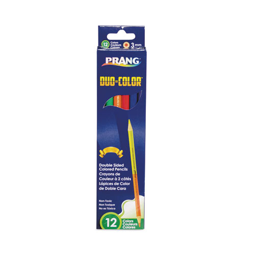 Prang® Duo-Color Colored Pencil Sets, 3 Mm, Assorted Lead/Barrel Colors, 6/Pack