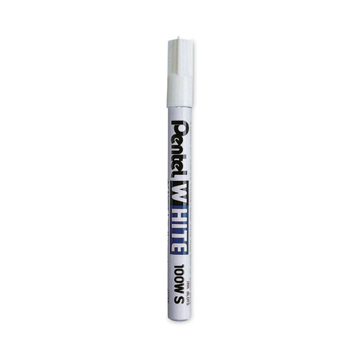 Pentel® White Permanent Marker, Fine Bullet Tip, White