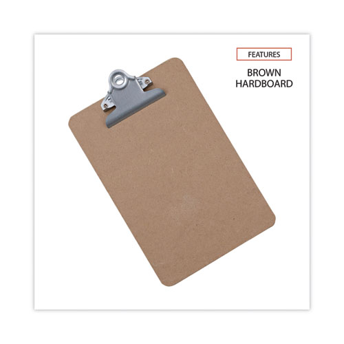 Hardboard Clipboard, 0.75" Clip Capacity, Holds 5 x 8 Sheets, Brown, 3/Pack