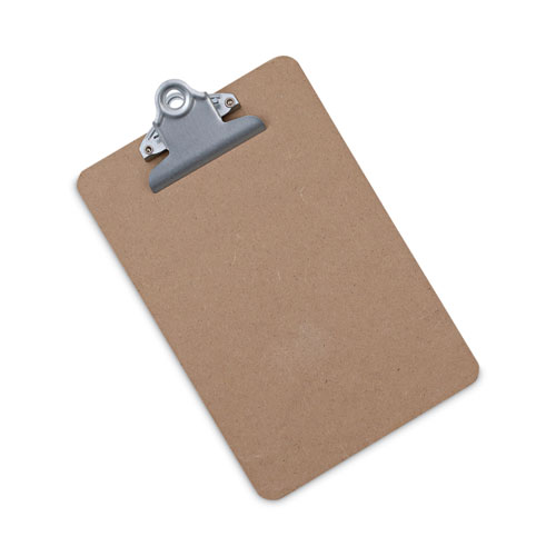 Image of Universal® Hardboard Clipboard, 0.75" Clip Capacity, Holds 5 X 8 Sheets, Brown, 3/Pack