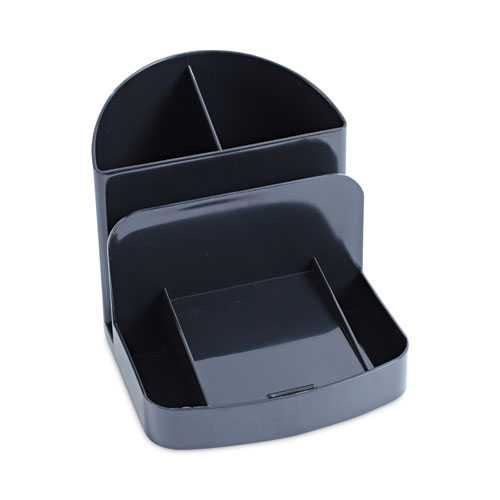 Image of Deluxe Message Center, 6 Compartments, Plastic, 5.5 x 6.75 x 5, Black