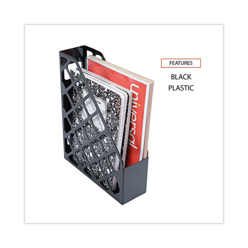 Image of Universal® Recycled Plastic Magazine File, 3 X 10 X 11.88, Black