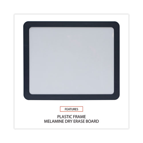 Recycled Cubicle Dry Erase Board, 15.88 x 12.88, White Surface, Charcoal Plastic Frame