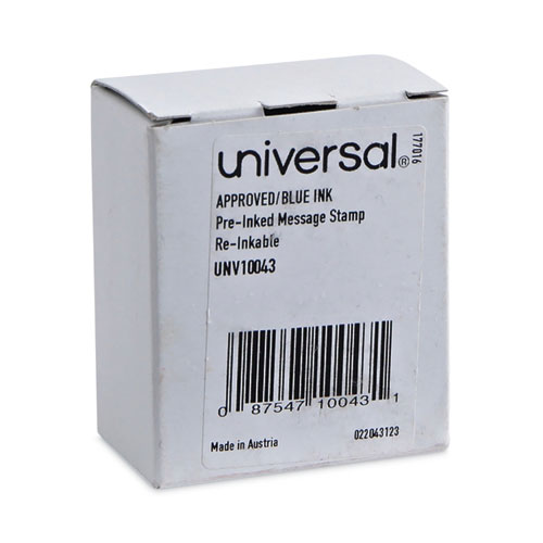 Image of Universal® Message Stamp, Approved, Pre-Inked One-Color, Blue
