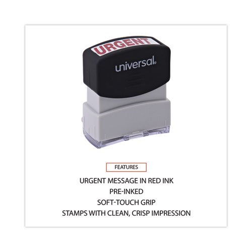 Image of Universal® Message Stamp, Urgent, Pre-Inked One-Color, Red