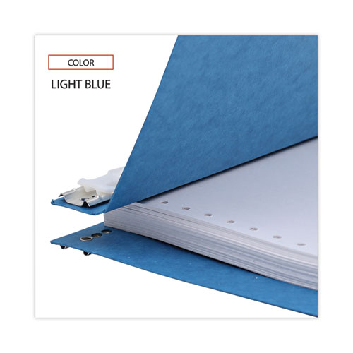 Image of Universal® Pressboard Hanging Binder, 2 Posts, 6" Capacity, 9.5 X 11, Light Blue