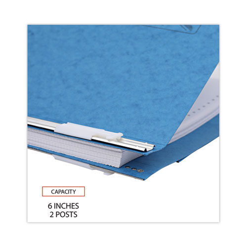 Image of Universal® Pressboard Hanging Binder, 2 Posts, 6" Capacity, 9.5 X 11, Light Blue