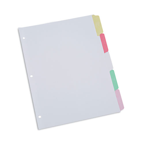 Image of Deluxe Write-On/Erasable Tab Index, 5-Tab, 11 x 8.5, White, Assorted Tabs, 1 Set