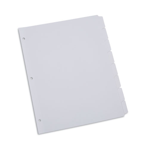 Universal® Deluxe Write-On/Erasable Tab Index, 8-Tab, 11 X 8.5, White, White Tabs, 1 Set