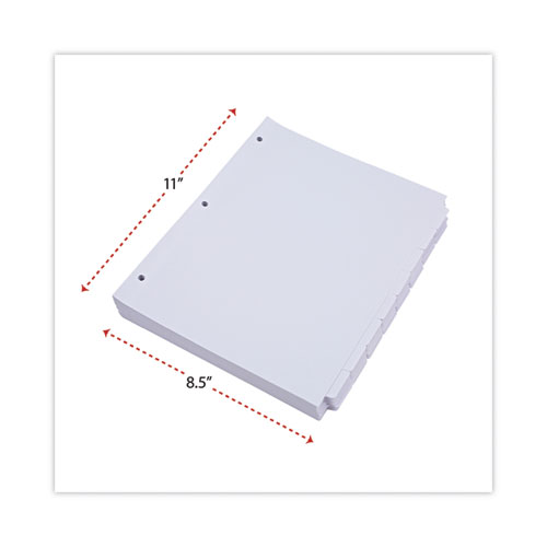 Image of Universal® Self-Tab Index Dividers, 8-Tab, 11 X 8.5, White, 24 Sets