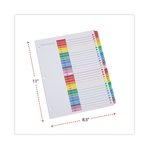 Deluxe Table of Contents Dividers for Printers, 31-Tab, 1 to 31, 11 x 8.5, White, 1 Set